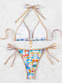 Floral Print Triangle Bikini Set with Brazilian Bottoms
