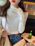 Chic Mock Neck Knitted Pullover Sweater