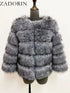 Elegant Faux Fur Coat in Black and White for Women