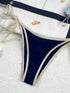 Blue Tie Bikini Swimsuit Set for Women