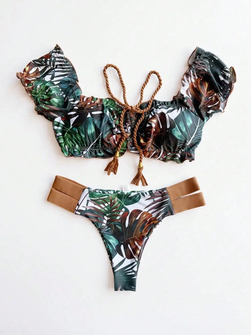RUOTONGSEPT Ruffle Push Up Bikini Set