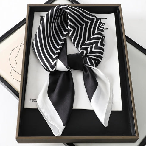 Silk Square Scarf with Bandana Print