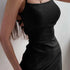 Black Bodycon Halter Neck Dress with High Split