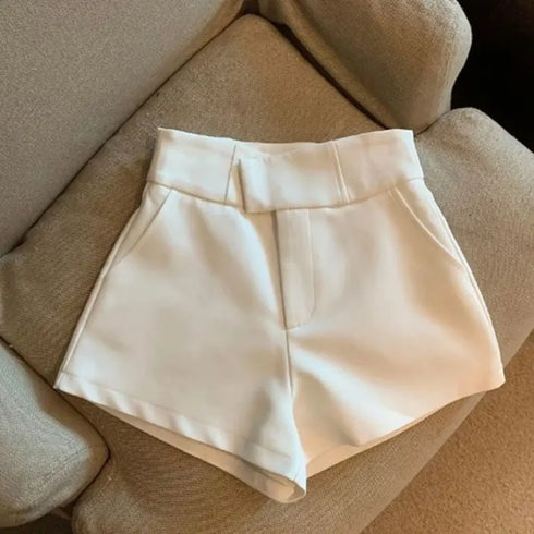Women's Black High Waisted A-Line Casual Shorts