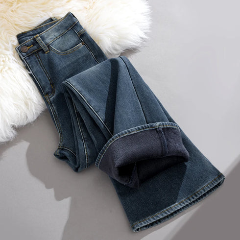 High Waist Flared Jeans for Women - Grey Stone