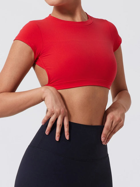 Ctenkevet Women's Yoga Crop Top with Back Detail