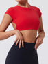 Ctenkevet Women's Yoga Crop Top with Back Detail