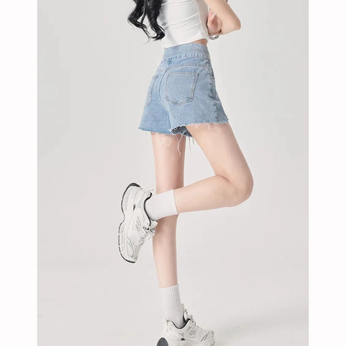 Chic High Waist Denim Shorts for Women