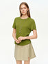 DUSHU Women's Green and Grey Layered Knit Top