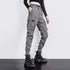 Women's Casual Cargo Joggers - Black & White