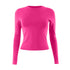 Womens Long Sleeve Bodycon Crop Top - Solid Colours