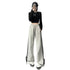 Plus Size Y2K Wide Leg Pants with Bow Tie Detail
