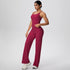 Backless Yoga Set with Wide Leg Pants