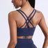 Solid Colour Cross Back Sports Bra with Multiple Straps