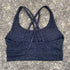 Solid Colour Cross Back Sports Bra with Multiple Straps