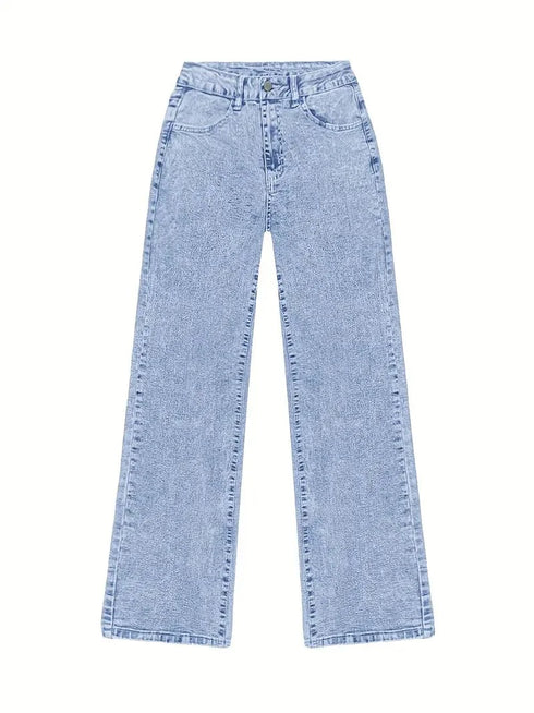 Plus Size Wide Leg Denim Jeans for Women