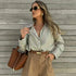 Elegant Oversized Button-Up Blouse for Women