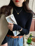 Chic Mock Neck Knitted Pullover Sweater