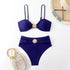 High Waist Bandeau Bikini Set in Purple