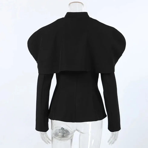 Elegant Black Blazer with Gold Buttons