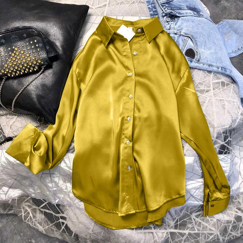 Autumn Casual Women's Satin Blouse