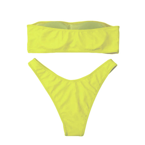 Women's Caution Print Two-Piece Bikini Set