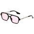 Retro Double Bridge Pilot Sunglasses with Pink Gradient