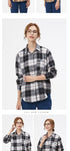 Loose Women's Plaid Shirt - Long Sleeve Casual Blouse