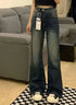 High Waist Straight Fit Denim Jeans for Women