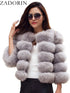 Elegant Faux Fur Coat in Black and White for Women