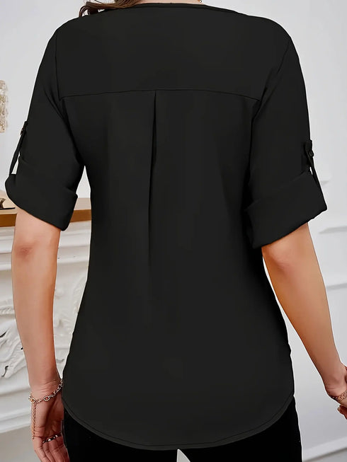 Women's Plus Size Casual Summer Woven Shirt