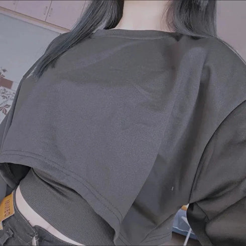 Women's Solid Colour O-neck Long Sleeve Hoodie Sweatshirt