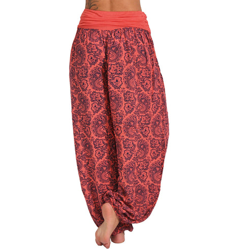 Plus Size Printed Wide Leg Harem Pants