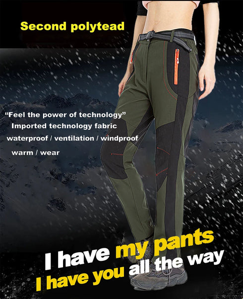 Women's Thick Fleece Winter Hiking Pants