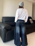Casual Women's Vintage Wide Leg Cargo Jeans