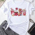 Aesthetic Women's Ice Cream Graphic Tee - Trendy Short Sleeve T-Shirt for Stylish Casual Looks