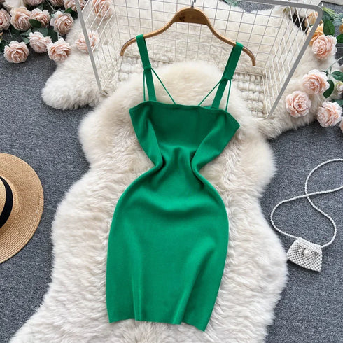 Women’s Backless Knitted Mini Dress