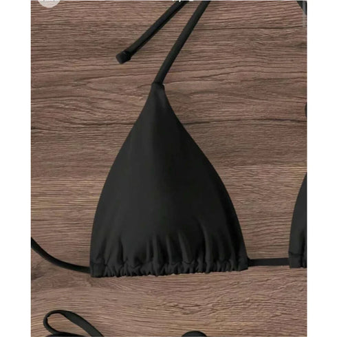 Floral Bandeau Thong Bikini Set for Women