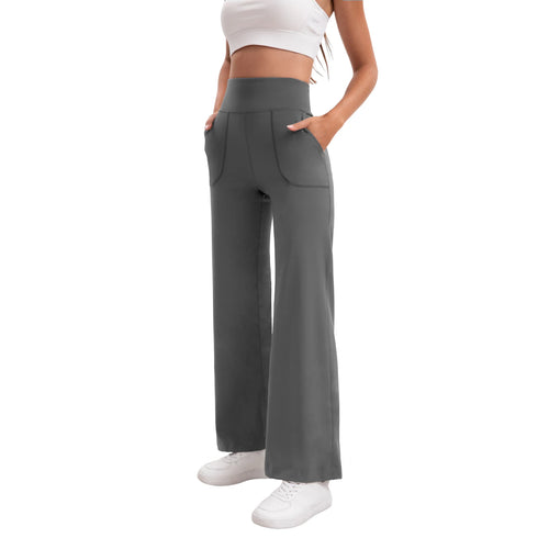 Women's High Waist Flared Yoga Pants with Pockets