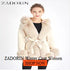 Elegant Faux Fur Coat in Black and White for Women