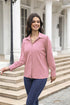 Elegant Long Sleeve Turn Down Collar Blouse