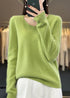100% Merino Wool V-Neck Pullover Sweater for Women