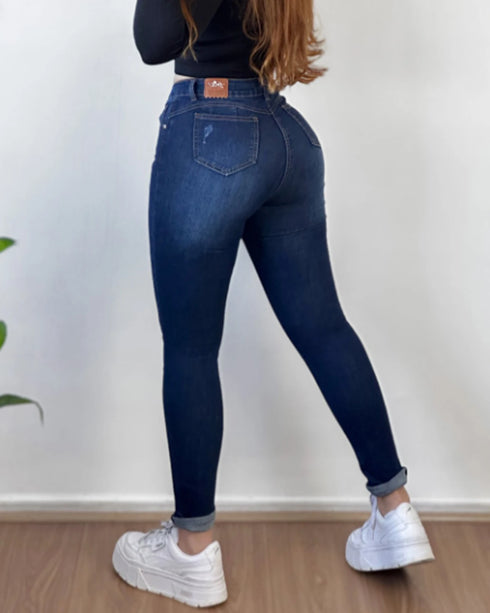 Plus Size High Waist Skinny Denim Pants