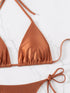 Floral Print Triangle Bikini Set with Brazilian Bottoms