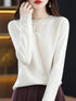 100% Merino Wool O-Neck Sweater for Women