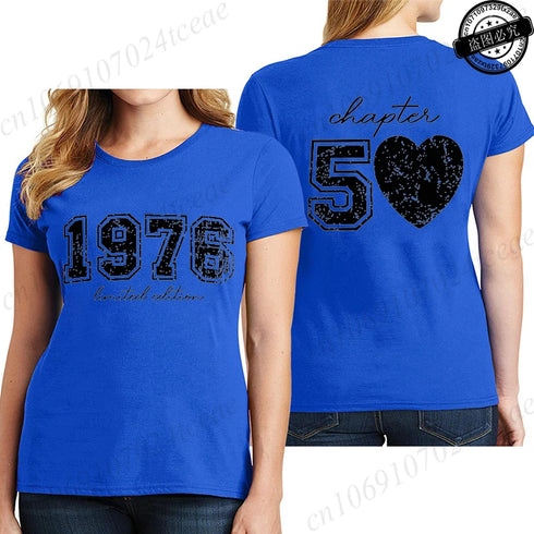 Women's Vintage 1976 O Neck Short Sleeve T-Shirt