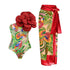 Floral Print One Piece Swimsuit with Skirt