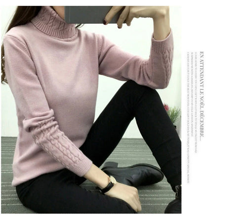 Women's Turtleneck Knitted Sweater