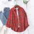 Elegant Women's Plaid Shirt 2025 New Ladies Large Size Casual Loose Lapel Long Sleeve Blouse&Tops Female Lapel Checked Clothing