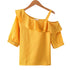 Ruffled Off-the-Shoulder Chiffon Top